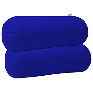 jdx microfibre round bolster bedsofadiwan pillow  light soft amp fluffy for neck amp back support  washable breathable durable   1534 x 3434 polyester blue