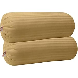 jdx microfibre round bolster bedsofadiwan pillow  light soft amp fluffy for neck amp back support  washable breathable durable   1534 x 3434 polyester beige