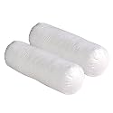 JDX Microfibre Round Bolster Bed/Sofa/Diwan Pillow | Light, Soft &amp; Fluffy for Neck &amp; Back Support | Washable Breathable, Durable | Size 14x30 Inch - Big Round Pillow | Set of 2 | 18003-2-15x34