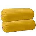 JDX Microfibre Round Bolster Bed/Sofa/Diwan Pillow | Light, Soft & Fluffy for Neck & Back Support | Washable Breathable, Durable | | [15" x 34"] Polyester… (Yellow)