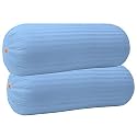 JDX Microfibre Round Bolster Bed/Sofa/Diwan Pillow | Light, Soft & Fluffy for Neck & Back Support | Washable Breathable, Durable | | [15" x 34"] Polyester… (Sky Blue)
