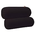 JDX Microfibre Round Bolster Bed/Sofa/Diwan Pillow | Light, Soft & Fluffy for Neck & Back Support | Washable Breathable, Durable | | [15" x 34"] Polyester… (Black)