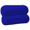 JDX Microfibre Round Bolster Bed/Sofa/Diwan Pillow | Light, Soft & Fluffy for Neck & Back Support | Washable Breathable, Durable | | [15" x 34"] Polyester… (Blue)