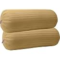 JDX Microfibre Round Bolster Bed/Sofa/Diwan Pillow | Light, Soft & Fluffy for Neck & Back Support | Washable Breathable, Durable | | [15" x 34"] Polyester… (Beige)