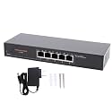 Jeanoko Ethernet Switch 5 Ports High Speed Network Hub for Gaming, 4K Streaming, 2.5Gbps Splitter for NAS & Small Offices, Aluminum Alloy (US Plug)