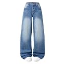Jeans for Girls Baggy Wide Leg High Waisted Y2K Denim Pants 7-14Y