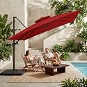 JEAREY 11x11 ft 2-Tier Cantilever Patio Umbrella, Outdoor Offset Umbrella