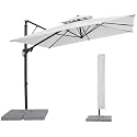 JEAREY 9x9 ft 2-Tier Cantilever Patio Umbrella, Outdoor Offset Umbrella