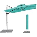 JEAREY 9x9 ft 2-Tier Cantilever Patio Umbrella, Outdoor Offset Umbrella