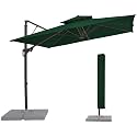 JEAREY 9x9 ft 2-Tier Cantilever Patio Umbrella, Outdoor Offset Umbrella