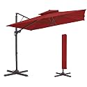 JEAREY 9x9 ft 2-Tier Cantilever Patio Umbrella, Outdoor Offset Umbrella
