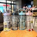 JEBISON Abs Transparent Motivational Water Bottles With