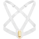 Jecery 1 Set Double Strap Flag Carrier Harness for Parade,White, Gold
