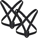 Jecery 1 Set Double Strap Flag Carrier Harness for Parade,Black