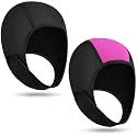 Jecery 2 Pcs Neoprene Diving Hood Thermal Wetsuit Hood Cap Swim Caps with Chin Straps Snorkeling Neoprene Surf Beanie 2.5 mm Diving Headgear for Men Women Sailing Water Sports