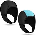 Jecery 2 Pcs Neoprene Diving Hood Thermal Wetsuit Hood Cap Swim Caps with Chin Straps Snorkeling Neoprene Surf Beanie 2.5 mm Diving Headgear for Men Women Sailing Water Sports