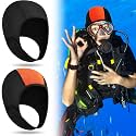 Jecery 2 Pcs Neoprene Diving Hood Thermal Wetsuit Hood Cap Swim Caps with Chin Straps Snorkeling Neoprene Surf Beanie 2.5 mm Diving Headgear for Men Women Sailing Water Sports