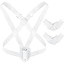 Jecery 2 Set Double Strap Honor Guard Parade Flag Carrier with 4 Pairs White Parade Gloves Sling 2 Carrying Belt Color Guard Flag Holder White Double Harness Pole Holder