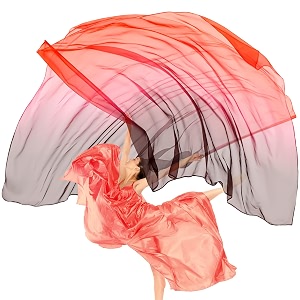 Jecery 2 Set Praise Dance Flags Orange-red-purple