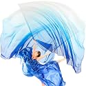 Jecery 2 Set Praise Dance Flags White-blue-navy