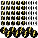 Jecery 200 Lightning Helmet Stickers, Black Print Gold, Lightning