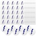 Jecery 200 Pcs Baseball Softball Helmet Decal, Blue on Clear, Lightning