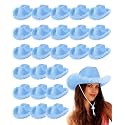 Jecery 24 Pack Western Hat Bulk with Feather Boa