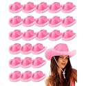 Jecery 24 Pack Western Hat Bulk with Feather Boa