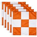 Jecery 5 Pcs Heavy Duty Safety Airport Flag 36" x 36" Thick Orange & White