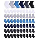 Jecery 60 Pairs Newborn Baby Socks Bulk, Infant Anklets Unisex Cotton