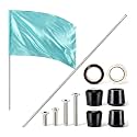 Jecery Color Guard Flag and Pole Set 6ft, Mint Green, 36x54 Practice Flag