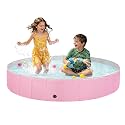 Jecoo Dog Pool for Large Dogs Kiddie Pool Hard Plastic Foldable Dog Bathing Tub Portable Outside Kids Swimming for Pets and Dogs Outdoor Backyard