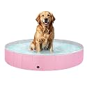 Jecoo Dog Pool for Large Dogs Kiddie Pool Hard Plastic Foldable Dog Bathing Tub Portable Outside Kids Swimming for Pets and Dogs Outdoor Backyard