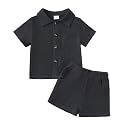 Jecson Baby Boy Clothes Baby Boy Outfits Baby Boy Summer Clothes Cotton 2 Piece Set with Button Down Shirt and Shorts 0-3T