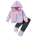 Jecson Toddler Girl Clothes Baby Girl Fleece Hoodie Outfits Thick Thermal Winter Leggings 2Pcs Clothing Sets 6M-4T