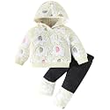Jecson Toddler Girl Clothes Baby Girl Fleece Hoodie Outfits Thick Thermal Winter Leggings 2Pcs Clothing Sets 6M-4T