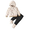 Jecson Toddler Girl Clothes Baby Girl Fleece Hoodie Outfits Thick Thermal Winter Leggings 2Pcs Clothing Sets 6M-4T