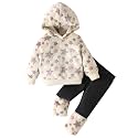 Jecson Toddler Girl Clothes Baby Girl Fleece Hoodie Outfits Thick Thermal Winter Leggings 2Pcs Clothing Sets 6M-4T