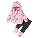 Jecson Toddler Girl Clothes Baby Girl Fleece Hoodie Outfits Thick Thermal Winter Leggings 2Pcs Clothing Sets 6M-4T