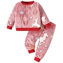 Jecson Toddler Girl Clothes Baby Girl Fleece Hoodie Outfits Thick Thermal Winter Leggings 2Pcs Clothing Sets 6M-4T