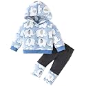 Jecson Toddler Girl Clothes Baby Girl Fleece Hoodie Outfits Thick Thermal Winter Leggings 2Pcs Clothing Sets 6M-4T
