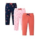 Jecson Toddler Girl Leggings Baby Pants 3 Pack Stretchy Floral Clothes 1-4Y