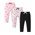 Jecson Toddler Girl Leggings Baby Pants 3 Pack Stretchy Floral Clothes 1-4Y