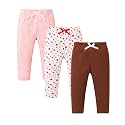Jecson Toddler Girl Leggings Baby Pants 3 Pack Stretchy Floral Clothes 1-4Y
