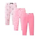 Jecson Toddler Girl Leggings Baby Pants 3 Pack Stretchy Floral Clothes 1-4Y