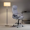 Legacy High Back Office Chair | Ergonomic Design with Adjustable Armrests & Lumbar Support | Premium Executive Finish | Ultra Comfort for Home & Office Use (Silver Pearl)
