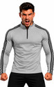 Jeeva Creation Striped Men Zip Neck Grey