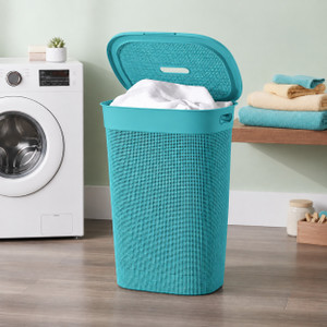 jefa 55 l light blue laundry basket plastic