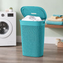 Jefa 55 L Light Blue Laundry Basket (Plastic)