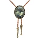 Jeilwiy Bolo Tie for Men Real Stone Westwern Cowboy Ties Silver Bolos Women Leather Necktie Gift for Birthday Christmas